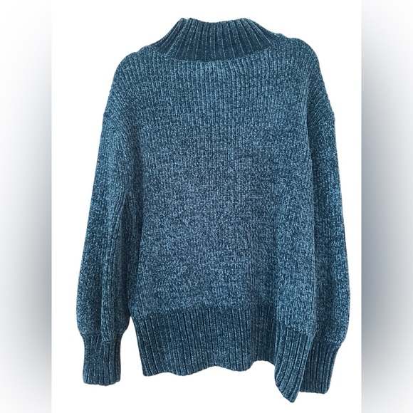 Cynthia Rowley Sweater Chenille Super Soft Beautiful Peacock Blue - Picture 5 of 7